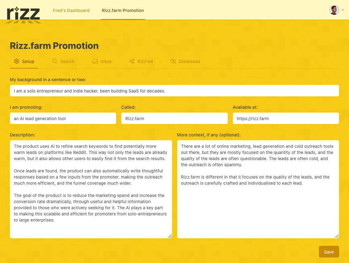 Quick 5-minute setup for AI-powered Reddit lead generation